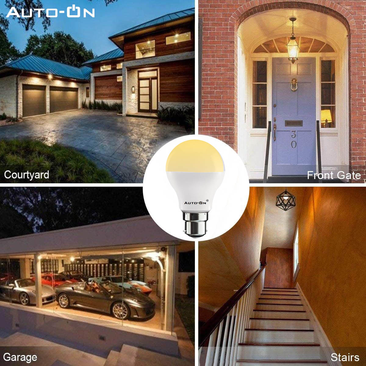 Auto-ON Motion Sensor LED Bulb (9W) (Automatic ON/OFF) (Works both during Day/Night) (Only Motion Sensong) (One Year Warranty) - Yellow Light Color - Pack of 1