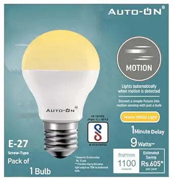 Auto-ON Motion Sensor LED Bulb (9W)