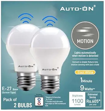 Auto-ON Motion Sensor LED Bulb (9W)