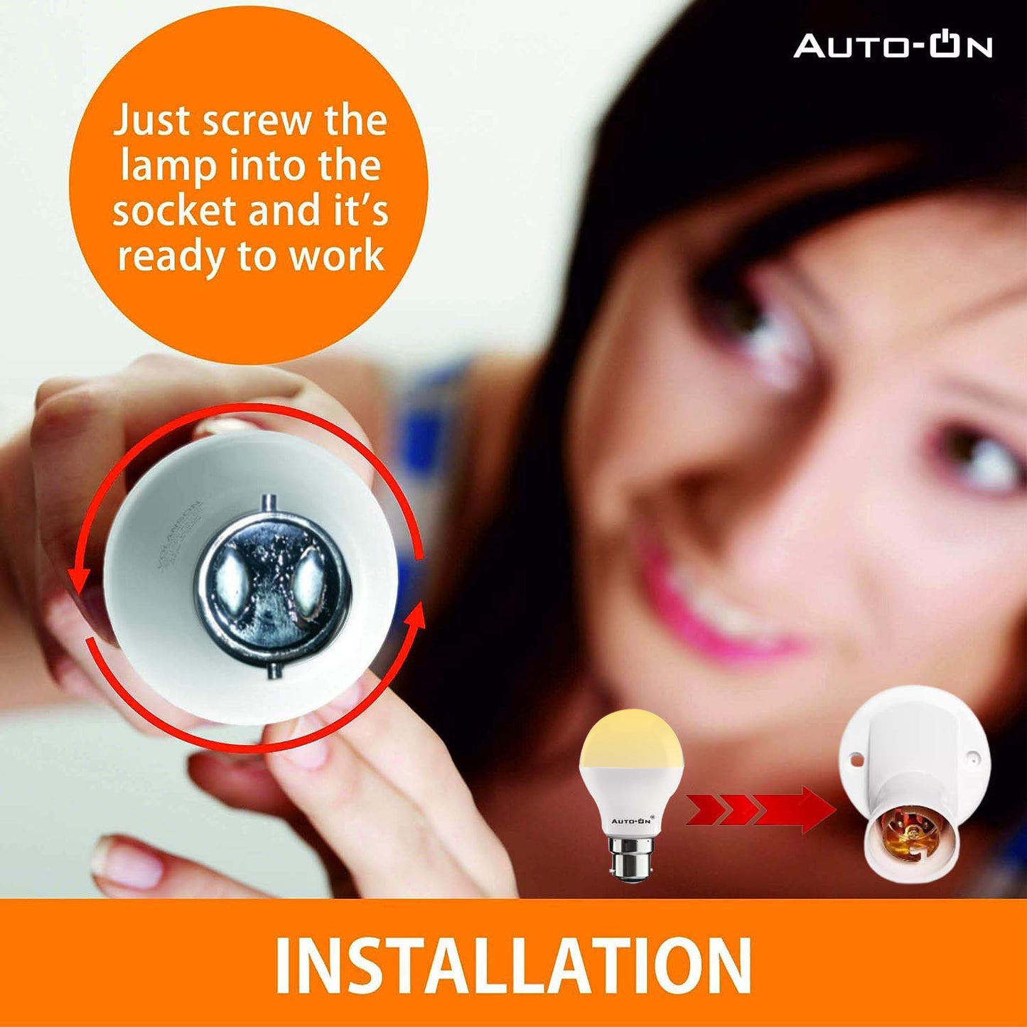 Auto-ON Day/Night Sensor LED Bulb (9W) (OFF during Day, ON during Night)- Yellow Light Color (One Year Warranty)- Pack of- 1