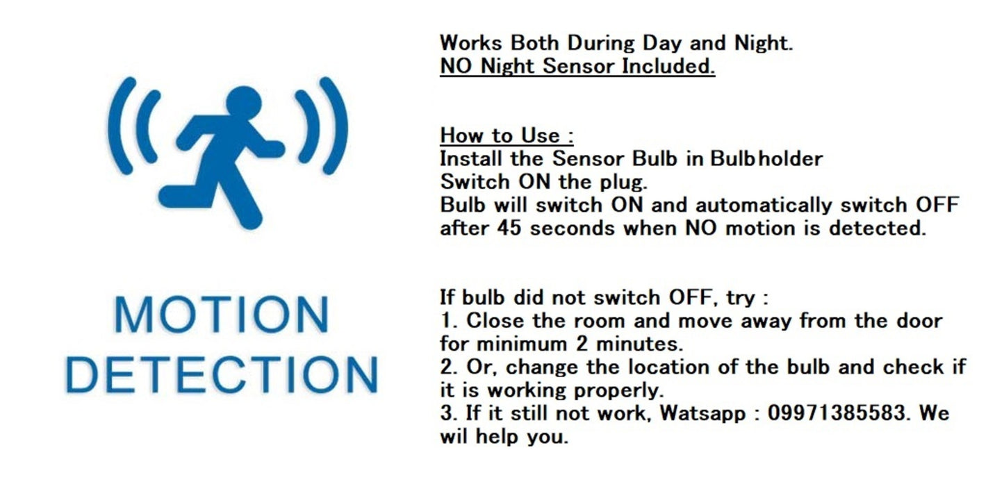 Auto-ON Motion Sensor LED Bulb (9W)