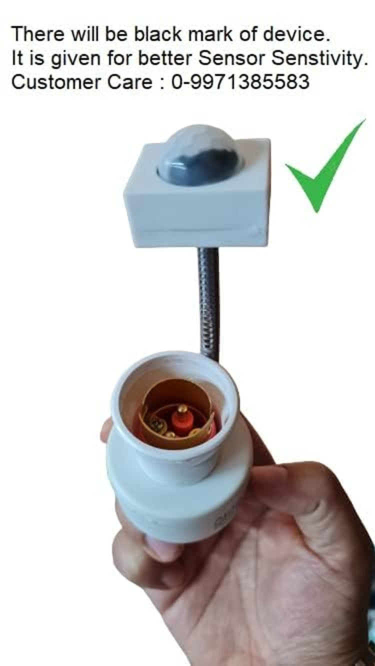 Auto-ON Motion Sensor Bulb Holder (Converts Any Bulb to Automatic) (Electricity Saver) (No Day/Night Sensing) (One Year Waranty). Pack of 1