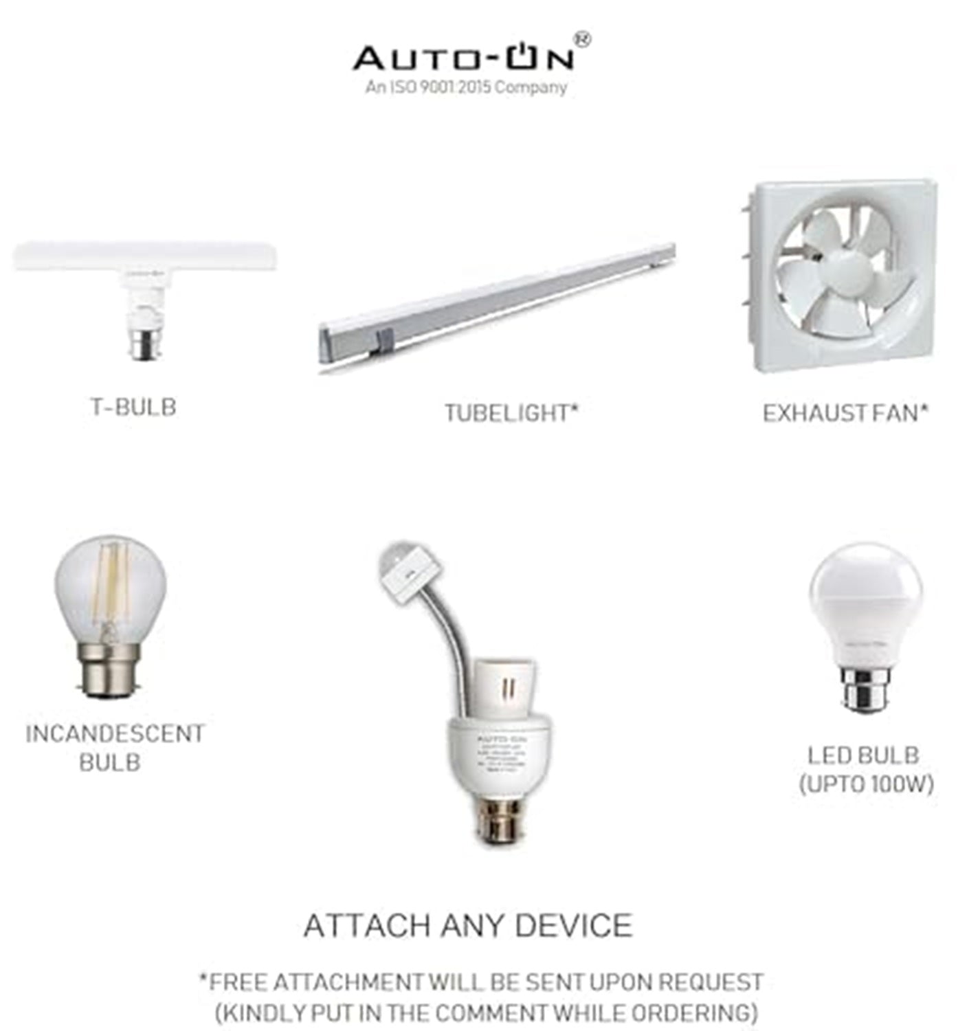 Auto-ON Motion Sensor Bulb Holder (Converts Any Bulb to Automatic) (Electricity Saver) (No Day/Night Sensing) (One Year Waranty). Pack of 1