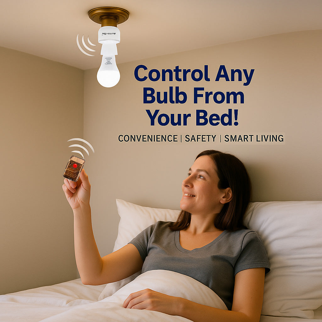 Auto-ON Remote Bulb Holder - Turn On Any Light Without Getting Up | Easy Install | No Wiring | Perfect for Elderly, Bedrooms & Hard-to-Reach Lights - Pack of 1