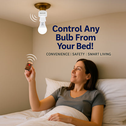Auto-ON Remote Bulb Holder - Turn On Any Light Without Getting Up | Easy Install | No Wiring | Perfect for Elderly, Bedrooms & Hard-to-Reach Lights - Pack of 1