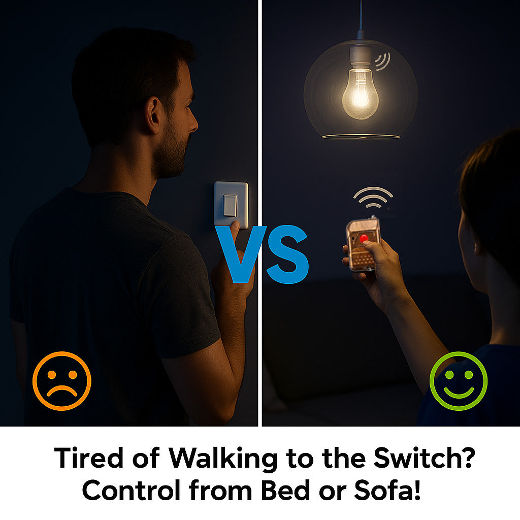 Auto-ON Remote Bulb Holder - Turn On Any Light Without Getting Up | Easy Install | No Wiring | Perfect for Elderly, Bedrooms & Hard-to-Reach Lights - Pack of 1