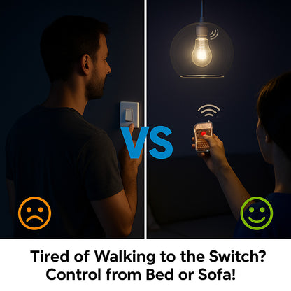 Auto-ON Remote Bulb Holder - Turn On Any Light Without Getting Up | Easy Install | No Wiring | Perfect for Elderly, Bedrooms & Hard-to-Reach Lights - Pack of 1