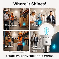 Auto-ON Motion Sensor LED Bulb (20W) (Automatic ON/OFF) (Works both during Day/Night) (Only Motion Sensing) (One Year Warranty) - Cool White- Pack of 1 Auto-ON Motion Sensor LED Bulb (20W) (Automatic ON/OFF) (Works both during Day/Night) (Only Motion Sensing) (One Year Warranty) - Cool White- Pack of 1