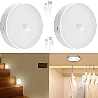 Auto- On Rechargeable Motion Sensor Night Light with Self-Adhesive Design for Home Use - Ideal for Hallways, Wardrobes, Bedrooms, Stairs, Bathrooms, Kitchens, and Basements (Cool White, Pack 2) Auto- On Rechargeable Motion Sensor Night Light with Self-Adhesive Design for Home Use - Ideal for Hallways, Wardrobes, Bedrooms, Stairs, Bathrooms, Kitchens, and Basements (Cool White, Pack 2)