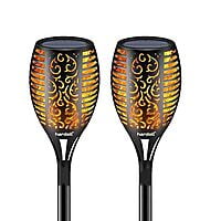 Auto-On Solar Lights for Home Outdoor Garden Waterproof 72 LED Flickering Flames Torches Lights for Decoration (Pack of 2, Plastic) Visit the hardoll Store Auto-On Solar Lights for Home Outdoor Garden Waterproof 72 LED Flickering Flames Torches Lights for Decoration (Pack of 2, Plastic) Visit the hardoll Store