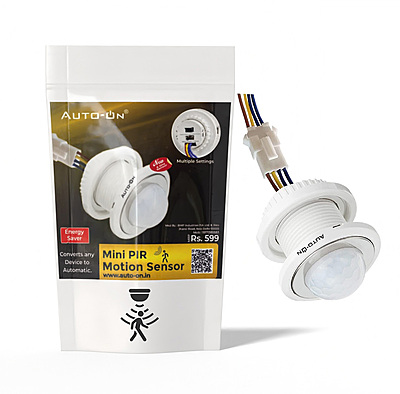 Auto-ON Mini PIR Motion + Day/Night Sensor - Compact Size - Pack of 1 pcs