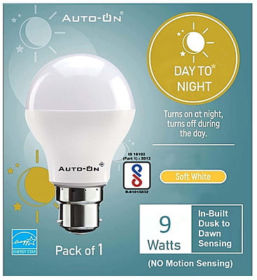 Auto-ON Day/Night Bulb (Dusk to Dawn Sensor) 10 W - Switches ON during Night, Switches OFF during Day Automatically
