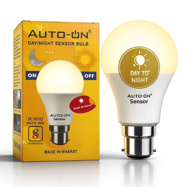 Auto-ON Day/Night Sensor LED Bulb (9W) (Yellow Light Color)